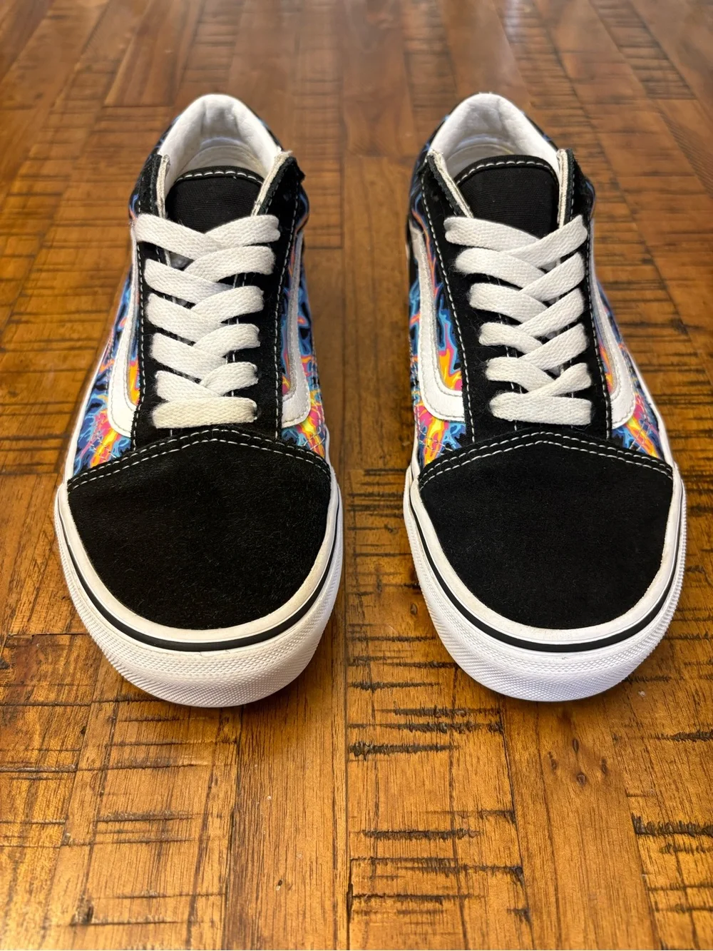Vans Kids Old Skool “Electric Flame” Black with Neon Lightning - 4.5Y / 6-6.5 W - Picture 5 of 11